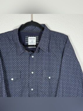 Panhandle Slim XXL Rough Stock 100% Cotton Pearl Snap Button Down AOP Geometric